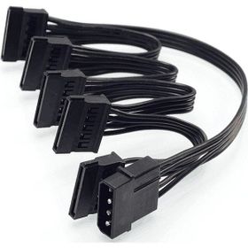 Alfais 4355 Molex IDE 4 Pin To 5 Port Sata Power HDD 60 cm Güç Çoklayıcı Kablo