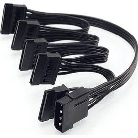 Alfais 4355 Molex IDE 4 Pin To 5 Port Sata Power HDD 60 cm Güç Çoklayıcı Kablo