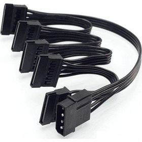 Alfais 4355 Molex IDE 4 Pin To 5 Port Sata Power HDD 60 cm Güç Çoklayıcı Kablo