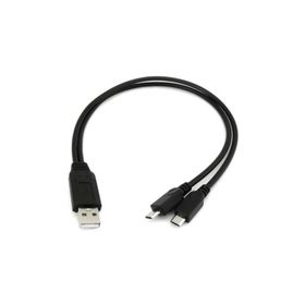 Alfais 4378 Micro USB Y Kablo Data Power Çevirici Dönüştürücü Çoklayıcı Kablo