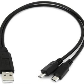 Alfais 4378 Micro USB Y Kablo Data Power Çevirici Dönüştürücü Çoklayıcı Kablo