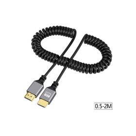 Alfais 4414 0.5-2 m HDMI Spiral Yaylı Uzayabilen Fullhd 4K 60Hz UHD Kablo
