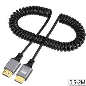 Alfais 4414 0.5-2 m HDMI Spiral Yaylı Uzayabilen Fullhd 4K 60Hz UHD Kablo
