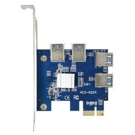 Alfais 4471 Pci-E Express 1x 1 To 4 USB 3.0 Ekran Kartı Riser Çoklayıcı