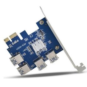 Alfais 4471 Pci-E Express 1x 1 To 4 USB 3.0 Ekran Kartı Riser Çoklayıcı