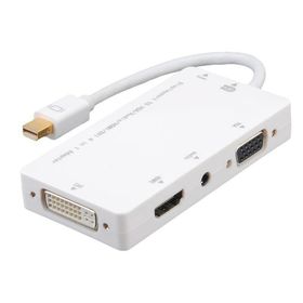 Alfais 4474 Mini Displayport To Hdmi Dvi Vga 3.5 mm Kulaklık Çıkışı Thunderbolt Çevirici Adaptör