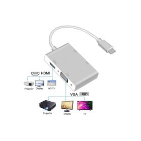 Alfais 4498 USB 3.1 Type-C To HDMI / VGA / DVI / USB 3.0 Dönüştürücü Adaptör