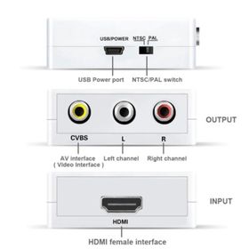 Alfais 4552 HDMI To RCA AV 1080P Destekli Çevirici Dönüştürücü Adaptör