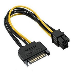 Alfais 4582 15 Pin Sata to 6 Pin Ekran Kartı Power Anakart Güç Kablosu