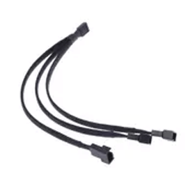 Alfais 4597 Sata Power To Fan Çevirici 3 Port Y Pin PWM Çoklayıcı Splitter Fan Kablosu