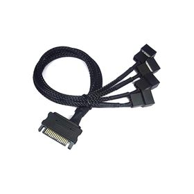 Alfais 4598 Sata Power To Fan Çevirici 4 Port Y Pin PWM Çoklayıcı Splitter Fan Kablosu