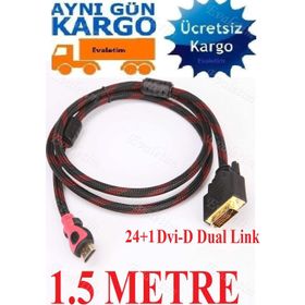 Alfais 4600 HDMI To Dvi 24+1 Çevirici Dönüştürücü Monitör Kablosu