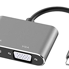 Alfais 4728 USB Type-C To HDMI VGA 3.1 4K Çevirici Dönüştürücü Adaptör
