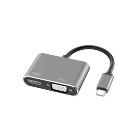 Alfais 4728 USB Type-C To HDMI VGA 3.1 4K Çevirici Dönüştürücü Adaptör