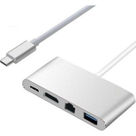 Alfais 4771 USB 3.1 Type C To HDMI USB 3.0 Gigabit Ethernet Çevirici Dönüştürücü Adaptör