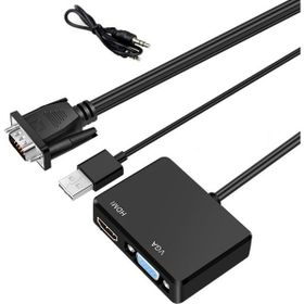 Alfais 4772 VGA To VGA + HDMI + 3.5 mm Çevirici Adaptör