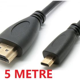 Alfais 4776 Micro to Siyah 5 m Çevirici Dönüştürücü HDMI Adaptör Kablosu