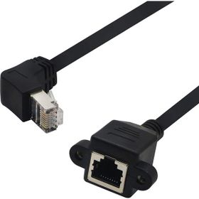 Alfais 4777 1.5 mt RJ45 Dişi Erkek Uzatma Dirsek 90 Derece Panel Tipi Cat6 Montaj Kablosu