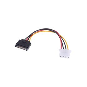 Alfais 4843 20 cm Sata Kasa HDD Dişi Erkek 4 Pin Power Molex Güç Kablosu