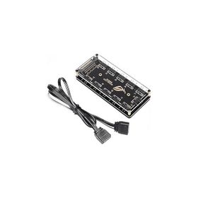 Alfais 4847 3 Pin 11 Port 5V SATA Power Güç Fan Çoklayıcı Şerit ARGB RGB Led HUB Splitter Kablo