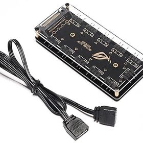 Alfais 4847 3 Pin 11 Port 5V SATA Power Güç Fan Çoklayıcı Şerit ARGB RGB Led HUB Splitter Kablo