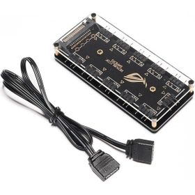 Alfais 4847 3 Pin 11 Port 5V SATA Power Güç Fan Çoklayıcı Şerit ARGB RGB Led HUB Splitter Kablo