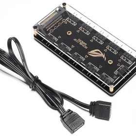 Alfais 4847 3 Pin 11 Port 5V SATA Power Güç Fan Çoklayıcı Şerit ARGB RGB Led HUB Splitter Kablo