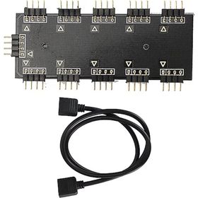 Alfais 4848 RGB Led Fan Şerit Hub Splitter 10 Port 12 4 Pin Kablo Çoklayıcı