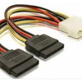 Alfais 4929 Ikili Çift Sata Power 4 Pin Güç Kablosu