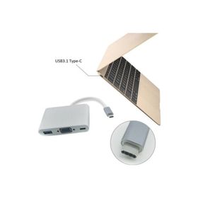 Alfais 4961 USB 3.1 Type C to Vga USB 3.0 Çevirici Dönüştürücü Adaptör Kablosu