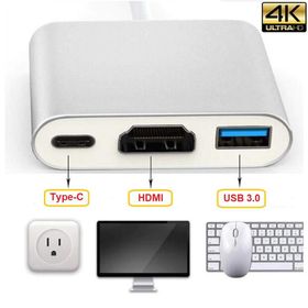 Alfais 4962 USB 3.1 Type C to HDMI USB 3.0 Dönüştürücü Adaptör Kablosu