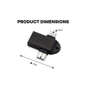 Alfais 4965 Siyah Micro Type-C 3 In 1 USB Dönüştürücü Çevirici Adaptör