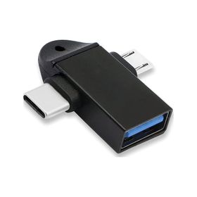Alfais 4965 Siyah Micro Type-C 3 In 1 USB Dönüştürücü Çevirici Adaptör