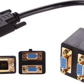 Alfais 4972 DVI to 2X VGA Çevirici Çoklayıcı Splitter Kablosu