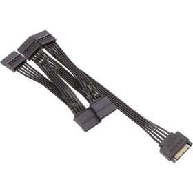 Alfais 4977 Molex Sata To 5x Power 15 Pin Hard Disk HDD Güç Çoklayıcı Kablo