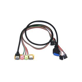 Alfais 4986 Pc Ön Panel 9 19 Pin Usb 2.0 2.0 3.5 mm Port Kulaklık Mikrofon Kablosu Çevirici Dönüştürü