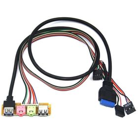 Alfais 4986 Pc Ön Panel 9 19 Pin Usb 2.0 2.0 3.5 mm Port Kulaklık Mikrofon Kablosu Çevirici Dönüştürü