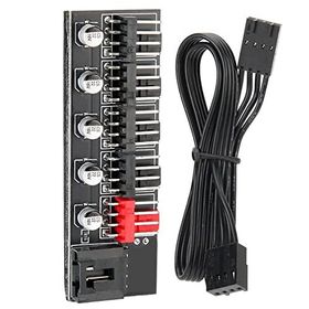 Alfais 4989 Fan Çoklayıcı 5 Port Y PWM Splitter 4 Pin Hub CPU Kablo Çoğaltıcı