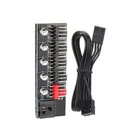 Alfais 4989 Fan Çoklayıcı 5 Port Y PWM Splitter 4 Pin Hub CPU Kablo Çoğaltıcı
