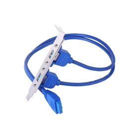 Alfais 4992 19 Pin USB 3.0 Arka Pci Panel Genişleme Braketi 2 Port Çoklayıcı Kablosu