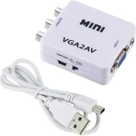 Alfais 5004 VGA To Av 3 RCA 1080P Video 3.5 mm Destekli Çevirici Dönüştürücü Adaptör