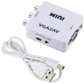 Alfais 5004 VGA To Av 3 RCA 1080P Video 3.5 mm Destekli Çevirici Dönüştürücü Adaptör