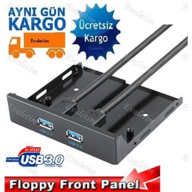 Alfais 5028 3.5 inch 2 Port USB 3.0 Dahili Floppy Disket Ön Panel Yuvası