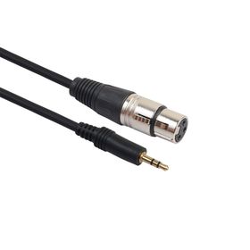 Alfais 5032 Xlr Mikrofon 3.5 mm Çevirici Adaptör Dönüştürücü 3 Pin Dişi Ses Kablosu