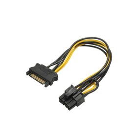 Alfais 5062 Bakır 20 cm Sata To 6+2 Pin 8 Pin Ekran Kartı Power Çevirici Kablo
