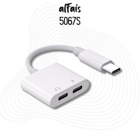 Alfais 5067S Type C to Kulaklık Hızlı Şarj Giriş Çevirici Çoklayıcı Çoğaltıcı Splitter Adaptör