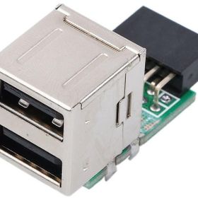 Alfais 5091 9 Pin USB To 2x USB A Anakart Çevirici Dönüştürücü Çoklayıcı Adaptör