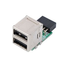 Alfais 5091 9 Pin USB To 2x USB A Anakart Çevirici Dönüştürücü Çoklayıcı Adaptör
