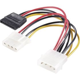 Alfais 5099 Molex 4 Pin IDE To Sata Power Güç Molex 4 Pin Y Splitter Kablosu
