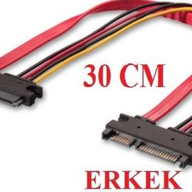 Alfais AL-4617 Sata Power 15-7 Pin Erkek Dişi Uzatma Kablosu